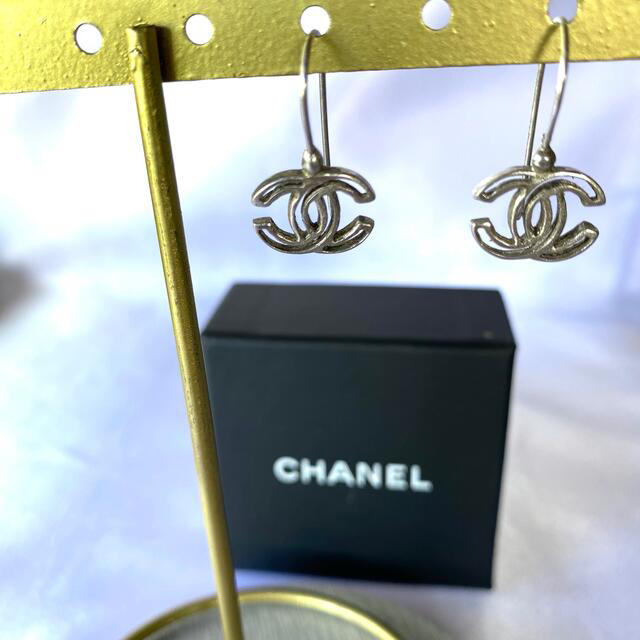 【稀少正規品】シャネル　CHANEL  フックピアス　シルバー　ココマーク CCテテ