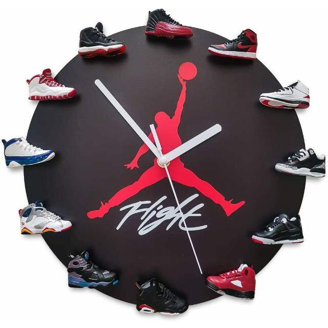 激安通販ショッピング ナイキ 新品 黒 ジャンプマン掛け時計 エアジョーダン AJ1-12 掛時計