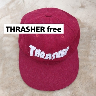 スラッシャー(THRASHER)のTHRASHER キャップ ウール free ボルドー(キャップ)