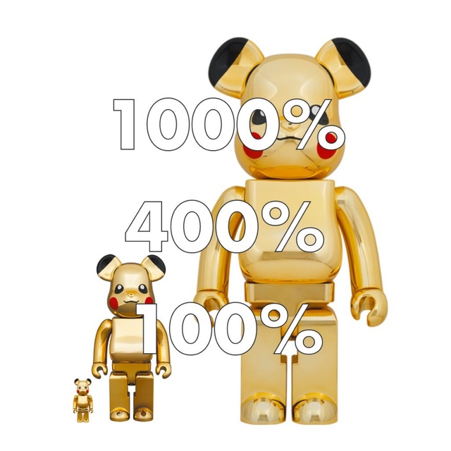 MEDICOM TOY(メディコムトイ)のBE@RBRICK ピカチュウ GOLD CHROME 3点セット エンタメ/ホビーのフィギュア(その他)の商品写真