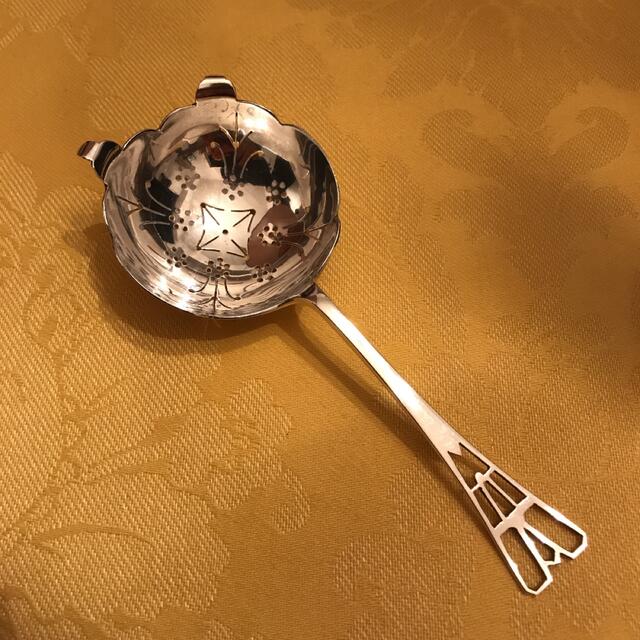 純銀 ティーストレーナー スターリングシルバー イギリス製 茶漉し