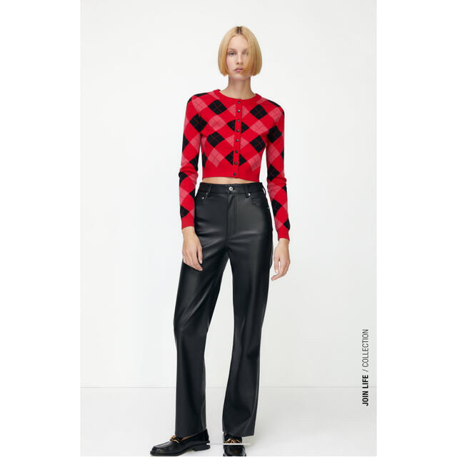 ZARA - 【完売/新品】ZARA アーガイル柄ニットカーディガン Sの ZARA - 【完売/新品】ZARA アーガイル柄ニットカーディガン Sの