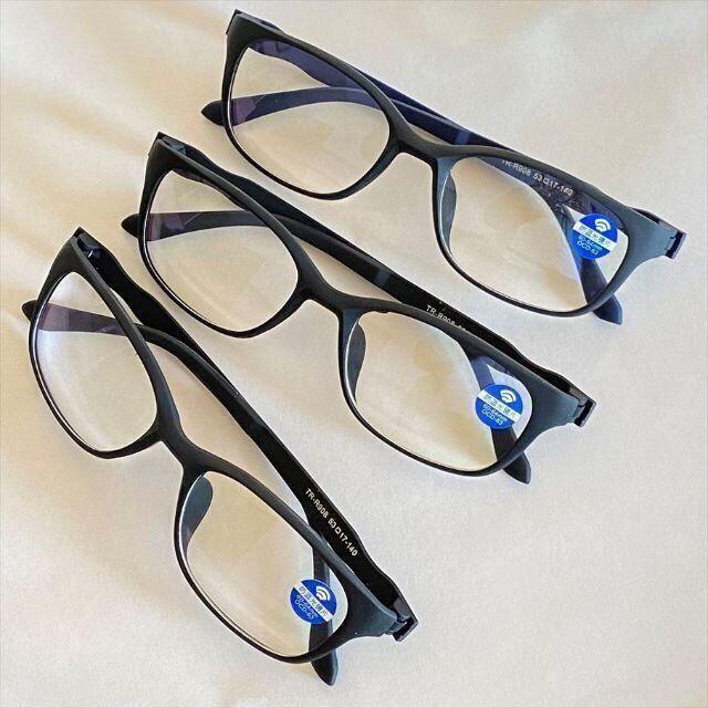 3個1000円 バーゲン ブルーライトカットメガネ 伊達メガネ 軽量 メンズのファッション小物(サングラス/メガネ)の商品写真