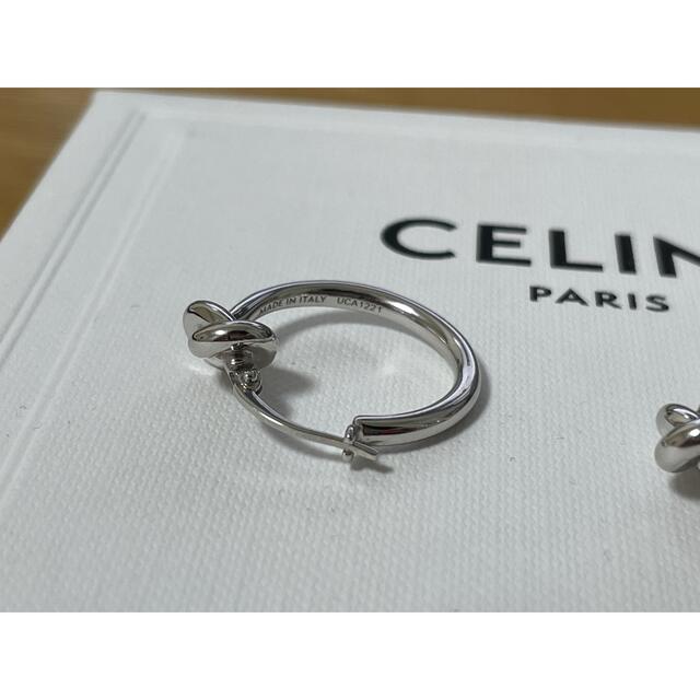 celine(セリーヌ)のCELINE ノット スモール フープ ピアス シルバー メンズのアクセサリー(ピアス(両耳用))の商品写真