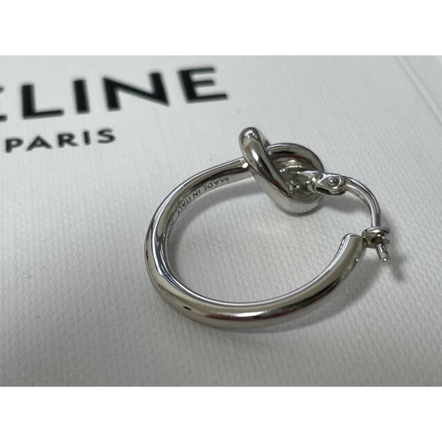 CELINE - CELINE ノット スモール フープ ピアス シルバーの通販 CELINE - CELINE ノット スモール フープ ピアス シルバーの通販