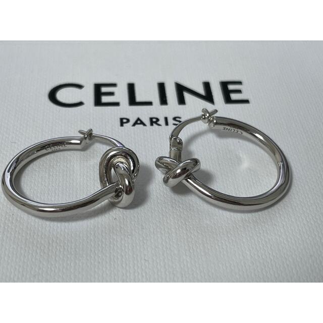 celine - CELINE ノット スモール フープ ピアス シルバーの通販 by