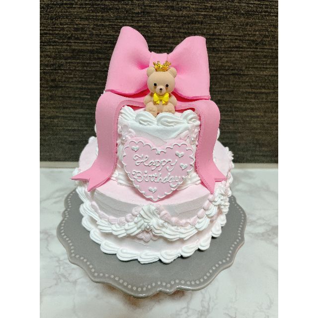ピンクケーキ 推しケーキ クレイケーキ 推し活 フェイクスイーツ