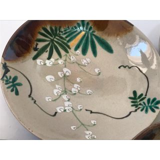 けします #4 骨董 アンティーク 絵替模様 乾山丸皿 四季 花 銘々皿 4枚