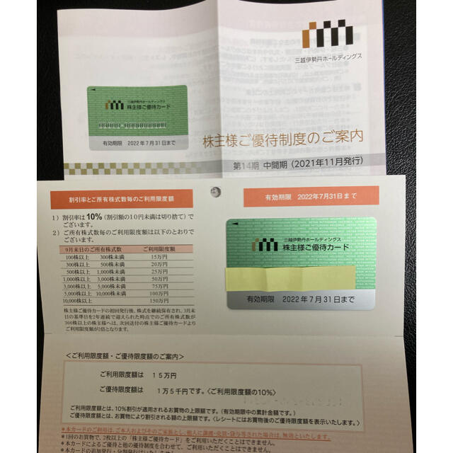 AMG様専用⭐︎三越伊勢丹ホールディングス 株主優待カード 4枚 ...
