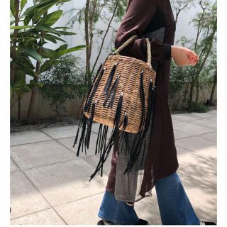 ラドロー(LUDLOW)のlulu様専用　LUDLOW leather fringe basket bag(かごバッグ/ストローバッグ)