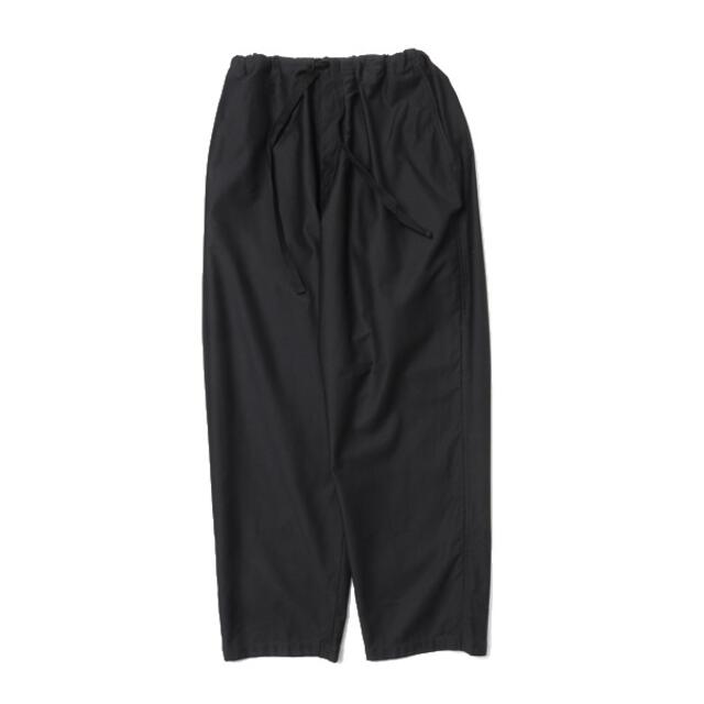 COMOLI 21ss コットンサテンドローストリングパンツ 2 ブラック