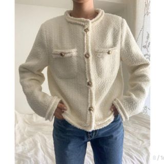 ロキエ(Lochie)のnugu tweed jacket(ノーカラージャケット)