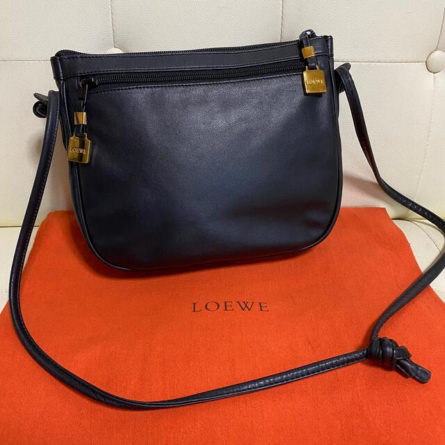 美品　LOEWE オールド　ロエベ　ナッパレザー　ショルダー　バッグ　アナグラム