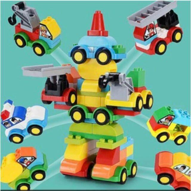 新品】ロボットも作れる❗️働く車6台122ピースセット LEGOデュプロ