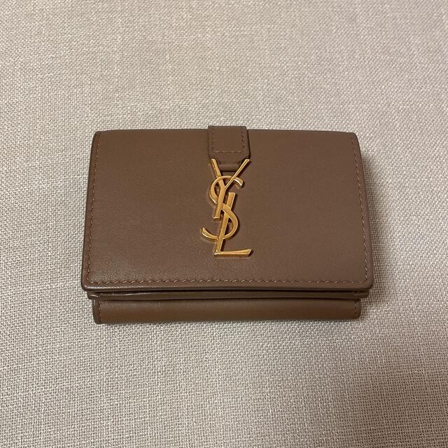 SAINT LAURENT YSL タイニー ウォレット トープ　レザー