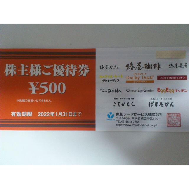 東和フードサービス株主様ご優待券1500円分（500円券ｘ3枚） チケットの優待券/割引券(レストラン/食事券)の商品写真