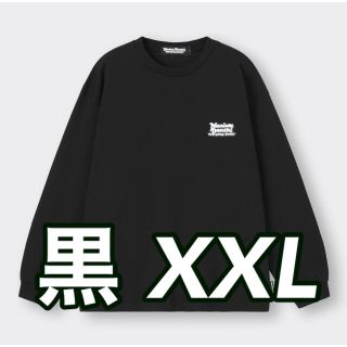 ジーユー(GU)のベビーウェイトビッグT  黒 XXL(Tシャツ/カットソー(七分/長袖))