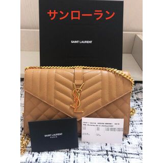 サンローラン(Saint Laurent)のサンローラン　キャメル/ダークベージュ　チェーンウォレット　ショルダーバッグ　(ショルダーバッグ)