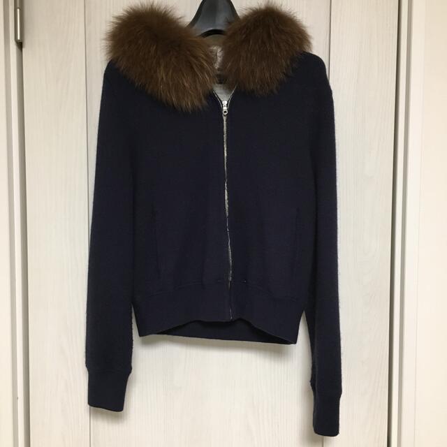 公式通販店 ジャスグリッティー ニット パーカー コート ファー - www