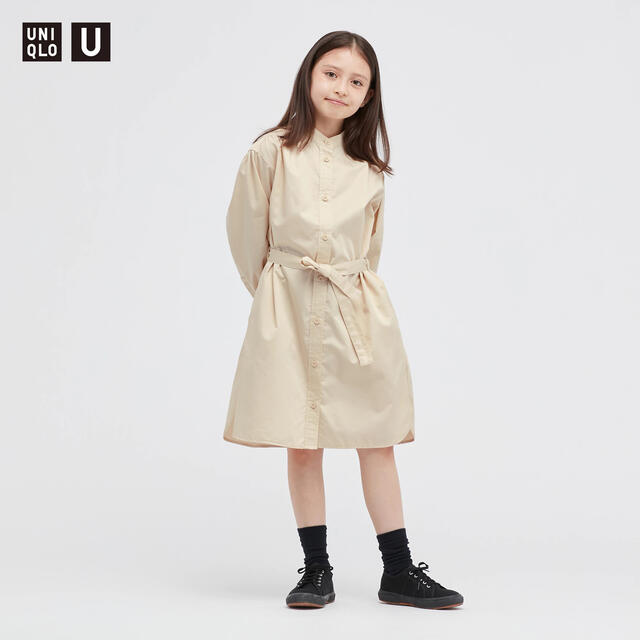 UNIQLO(ユニクロ)のユニクロ　シャツワンピース　110 キッズ/ベビー/マタニティのキッズ服女の子用(90cm~)(ワンピース)の商品写真