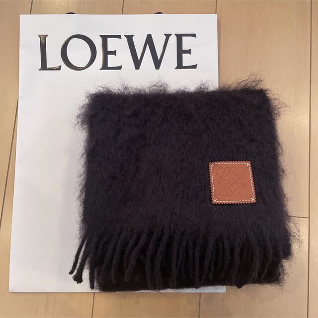 LOEWE(ロエベ)のLOEWE マフラー　ウール&モヘア　ブラック未使用品 レディースのファッション小物(マフラー/ショール)の商品写真