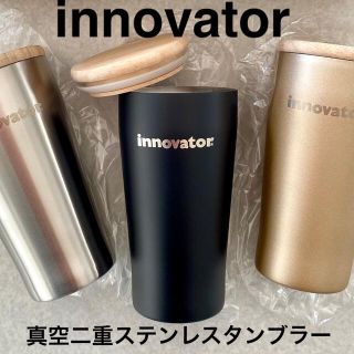 サーモス(THERMOS)のinnovator 真空二重ステンレスタンブラー＆木蓋 ブラック イノベーター(タンブラー)