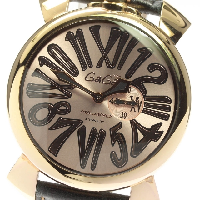 春の新作続々 美品 ガガミラノ マニュアーレ 46 mm クオーツ 腕時計