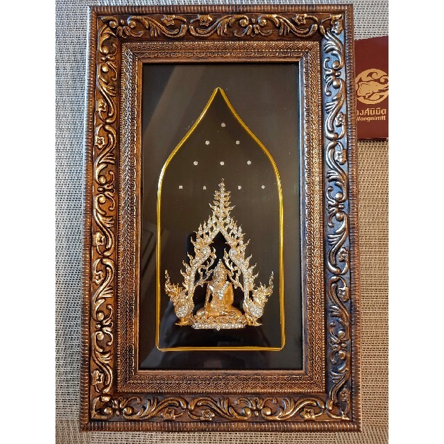 Wongnimit タイ工芸品 金メッキ、クリスタル装飾