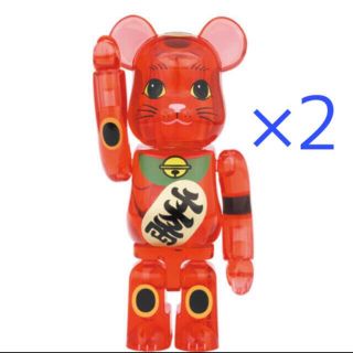 メディコムトイ(MEDICOM TOY)のBE@RBRICK 招き猫 梅透明 100％ 2個セット　(その他)