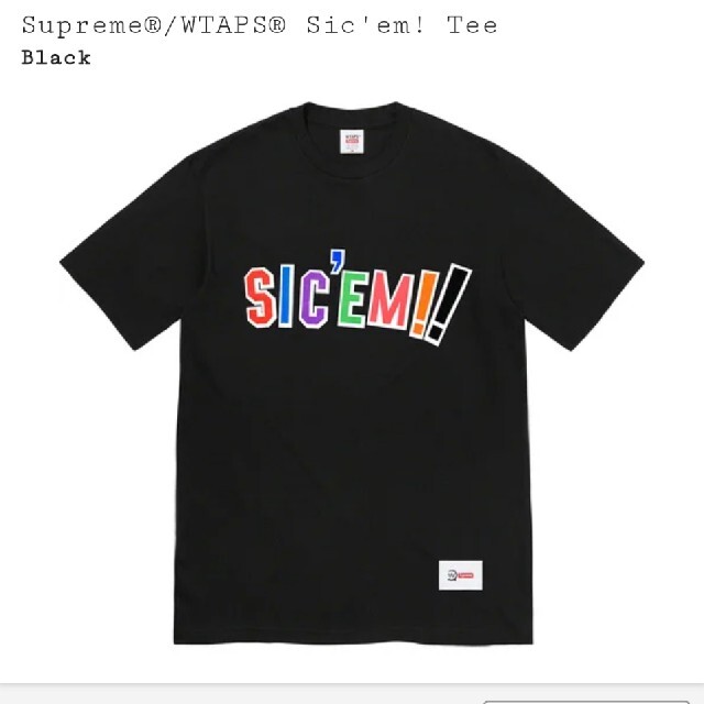 Supreme × WTAPS  Tシャツ  黒色　Mサイズ