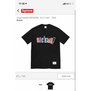 シュプリーム(Supreme)のシュプリーム　wtaps tシャツ 黒M(Tシャツ/カットソー(半袖/袖なし))