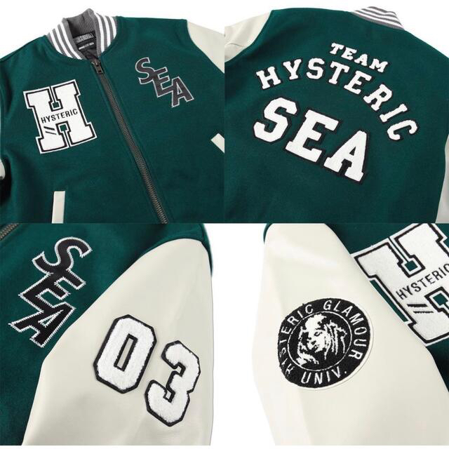 HYSTERIC GLAMOUR(ヒステリックグラマー)のWIND AND SEA HYSTERIC GLAMOUR スタジャン　Lサイズ メンズのジャケット/アウター(スタジャン)の商品写真