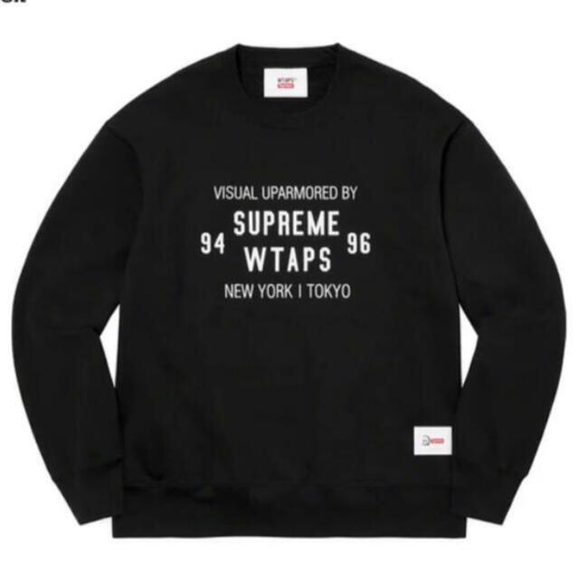 Black送込 XL Supreme WTAPS Crewneck 黒 ブラック ①