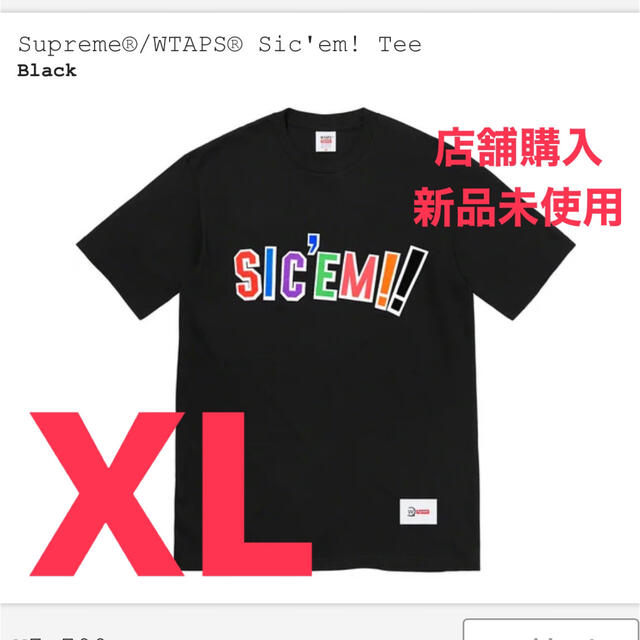 Supreme WTAPS コラボ Tシャツ 黒 XL 店舗購入 新品未使用 2022人気の