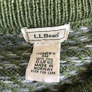 希少 ノルウェー製 エルエルビーン メタルフック バーズアイ ニット