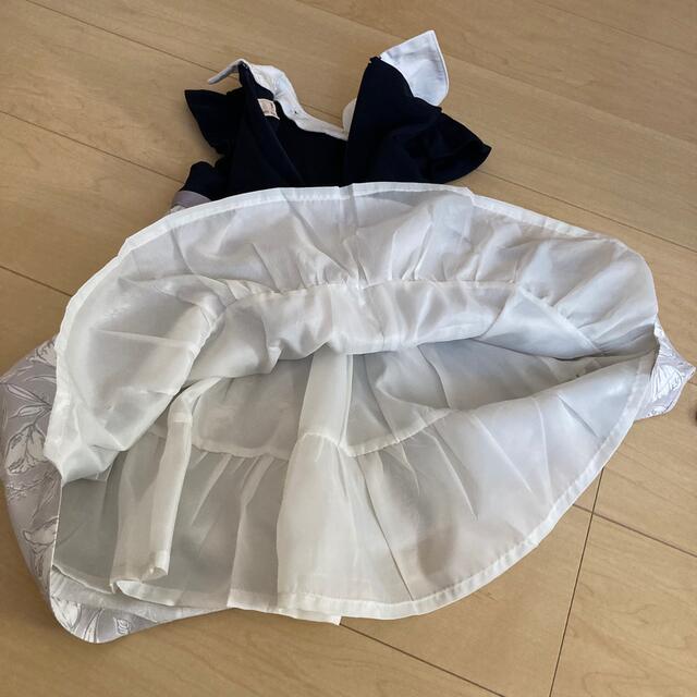 petit main(プティマイン)のpetit main 衿つきタック花柄ワンピース 100cm キッズ/ベビー/マタニティのキッズ服女の子用(90cm~)(ワンピース)の商品写真