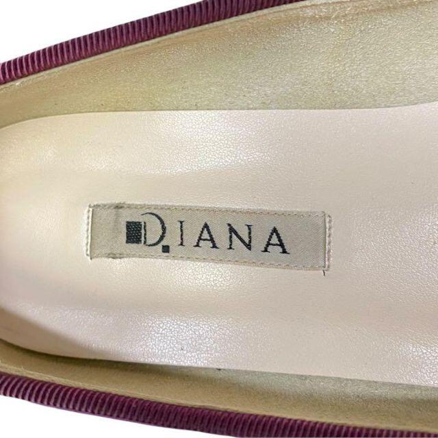 DIANA(ダイアナ)のDIANA フラットシューズ 23.5cm スエード 紫 パープル リボン レディースの靴/シューズ(バレエシューズ)の商品写真