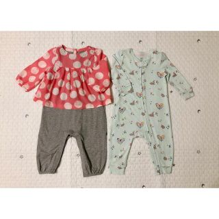 ベビーギャップ(babyGAP)のbaby gap　ダンボ×ドット　花×動物　カバーオール(カバーオール)