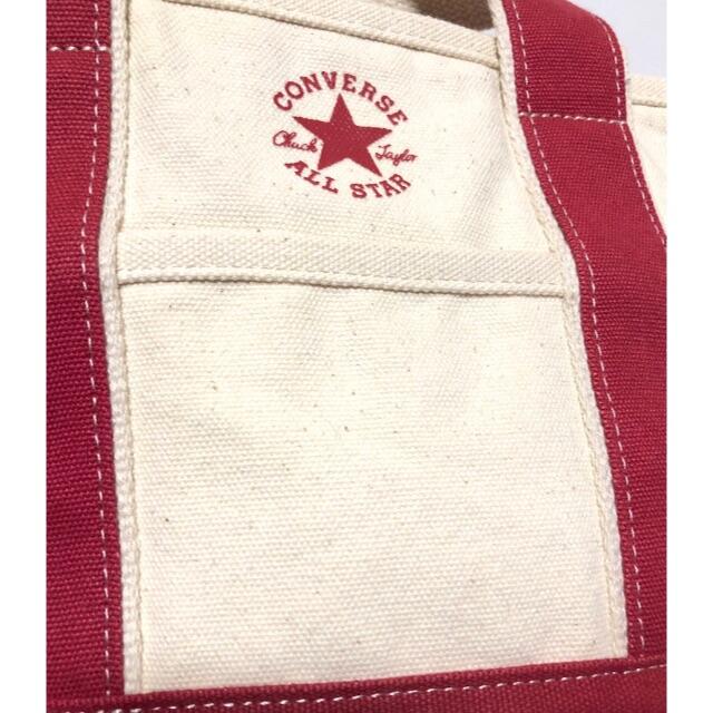 CONVERSE(コンバース)のCONVERSE コンバース キャンバストートバッグ 刺繍 レッド 赤 美品  レディースのバッグ(トートバッグ)の商品写真