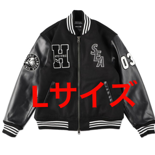 HYSTERIC GLAMOUR x wind and sea スタジャン 黒 日本国内正規品 49