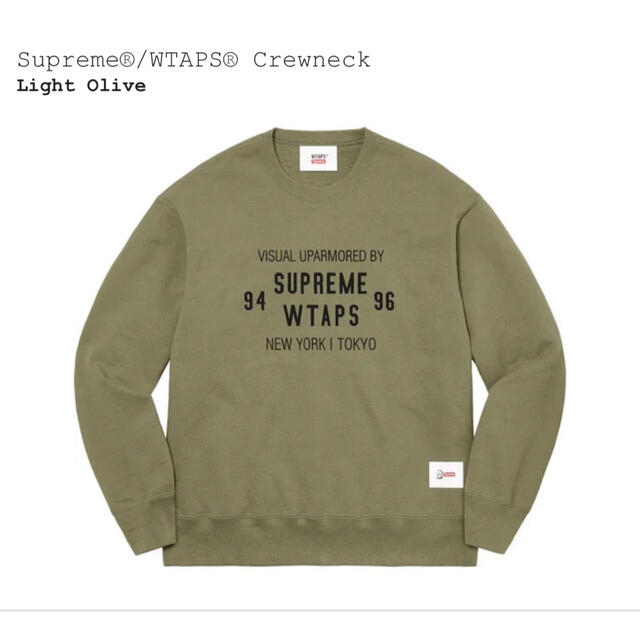 スウェットsupreme wtaps crewneck olive オリーブ　シュプリーム