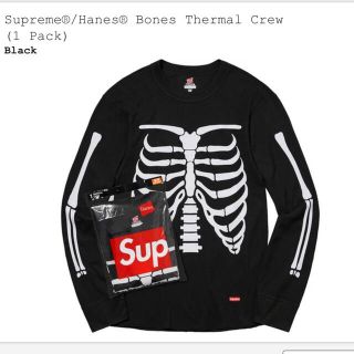 シュプリーム(Supreme)のSupreme Hanes Bones Thermal Crew Black M(その他)