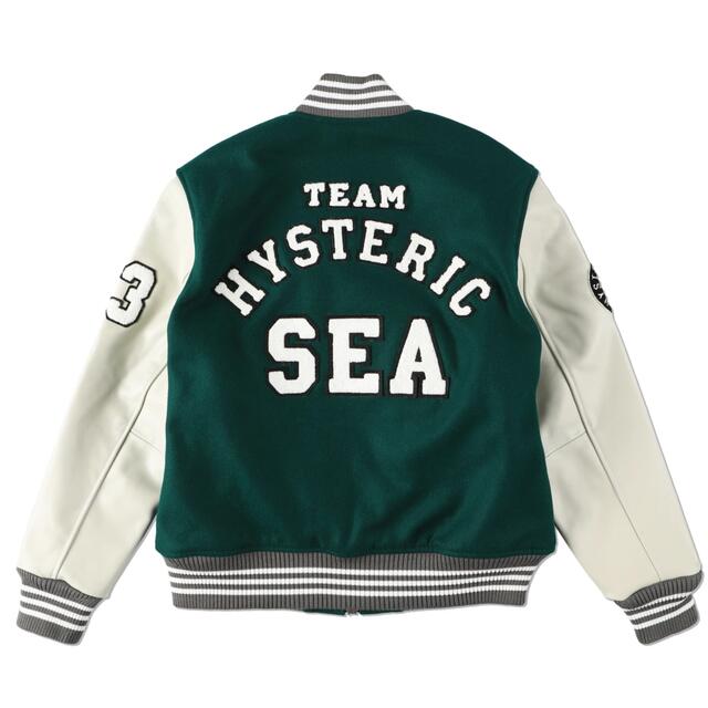 HYSTERIC GLAMOUR(ヒステリックグラマー)の緑M HYSTERIC GLAMOUR x wind and sea スタジャン メンズのジャケット/アウター(スタジャン)の商品写真