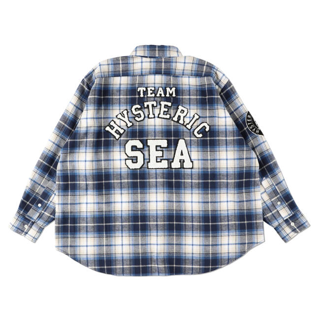 SEA(シー)のwind and sea × hystericglamor ネルシャツ　Mサイズ メンズのトップス(Tシャツ/カットソー(七分/長袖))の商品写真