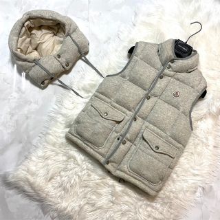 モンクレール(MONCLER)の本物 名作 モンクレール マグリア フード付き ダウンベスト ジャケット S 灰(ダウンジャケット)