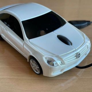 ★メルセデスベンツ SL (白）ライトが光る！USBマウス(ノベルティグッズ)