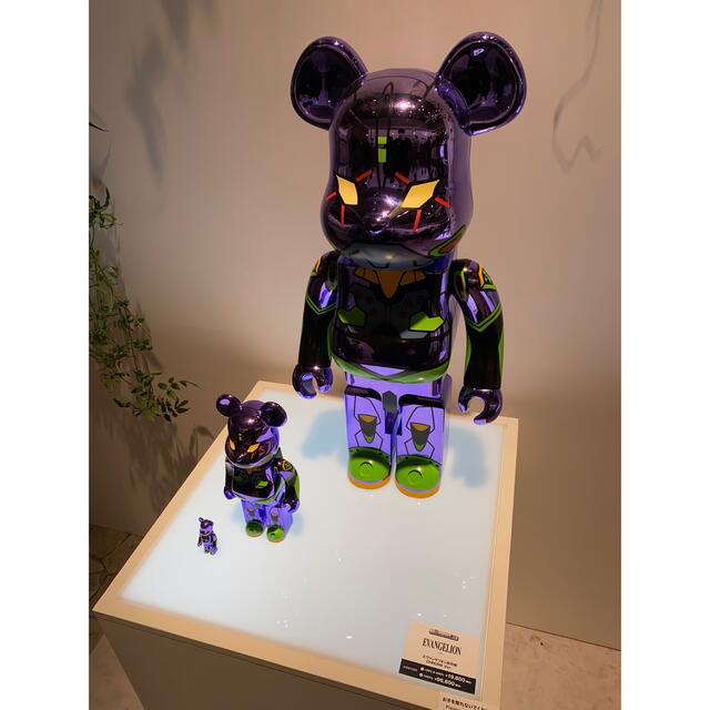 MEDICOM TOY(メディコムトイ)のBE@RBRICK エヴァンゲリオン初号機 CHROME 100% & 400% ハンドメイドのおもちゃ(フィギュア)の商品写真