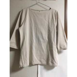 カットソー　Tシャツ　LL ベージュ　半袖　七分丈　レディース(カットソー(長袖/七分))