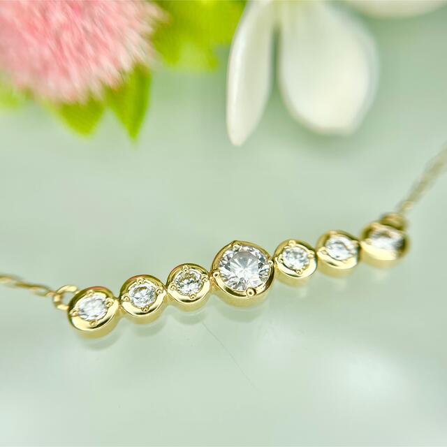 新品 K18YG 天然ダイヤモンドネックレス 0.30ct