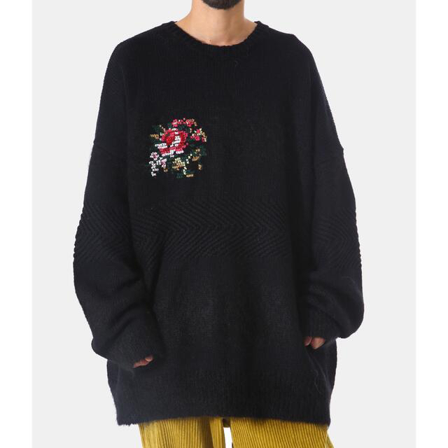 Jieda(ジエダ)のDAIRIKU  Flower Embroidery Border Knit メンズのトップス(ニット/セーター)の商品写真